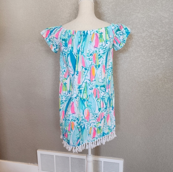Lilly Pulitzer Marble Dress Size Small off the shoulder - Picture 10 of 11